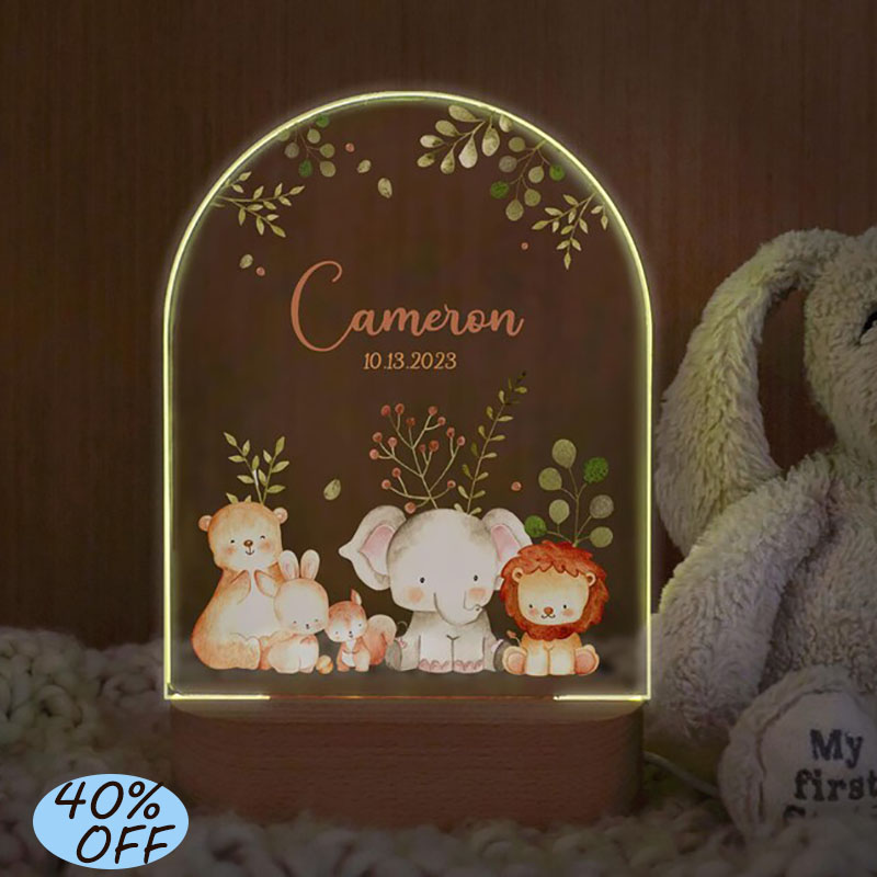 Baby Nursery Decor Ideas - Детский ночник с индивидуальным именем, персонализированная