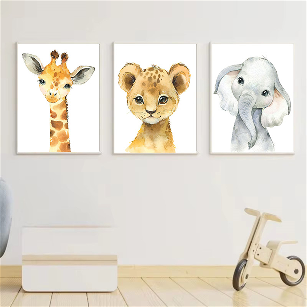 Baby Nursery Animal Pictures - Декор для детской комнаты сафари, набор
