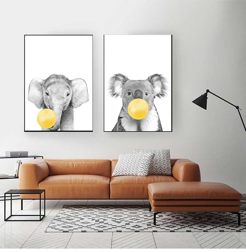 Baby Nursery Yellow Walls - Детская детская, желтые воздушные шары, настенный