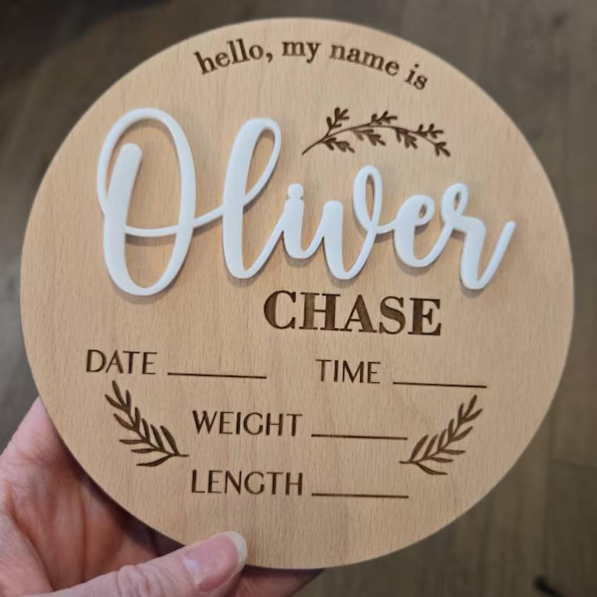 Baby Nursery Sign - 1 шт. Деревянная табличка с именем