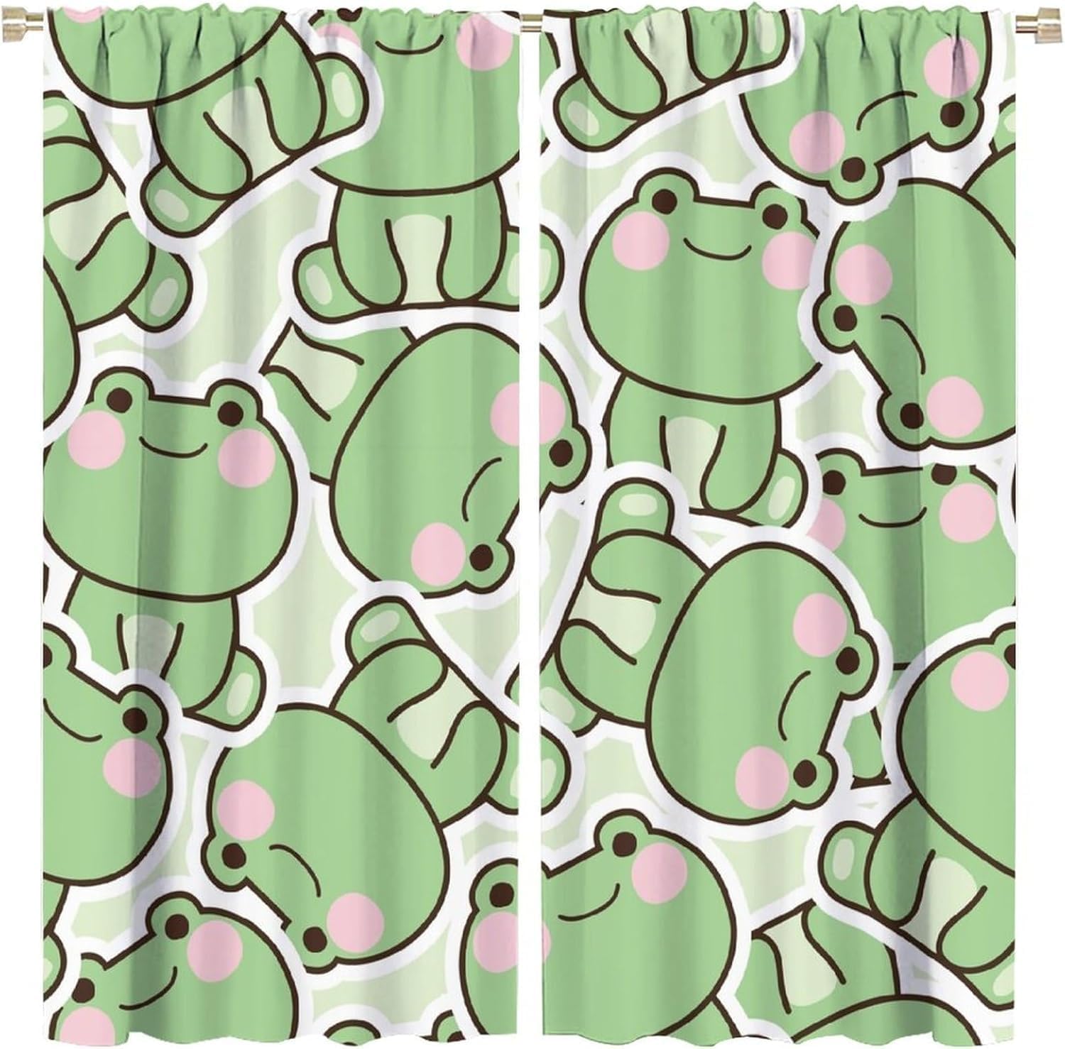 Baby Nursery Green - Милые шторы с рисунком зеленой лягушки