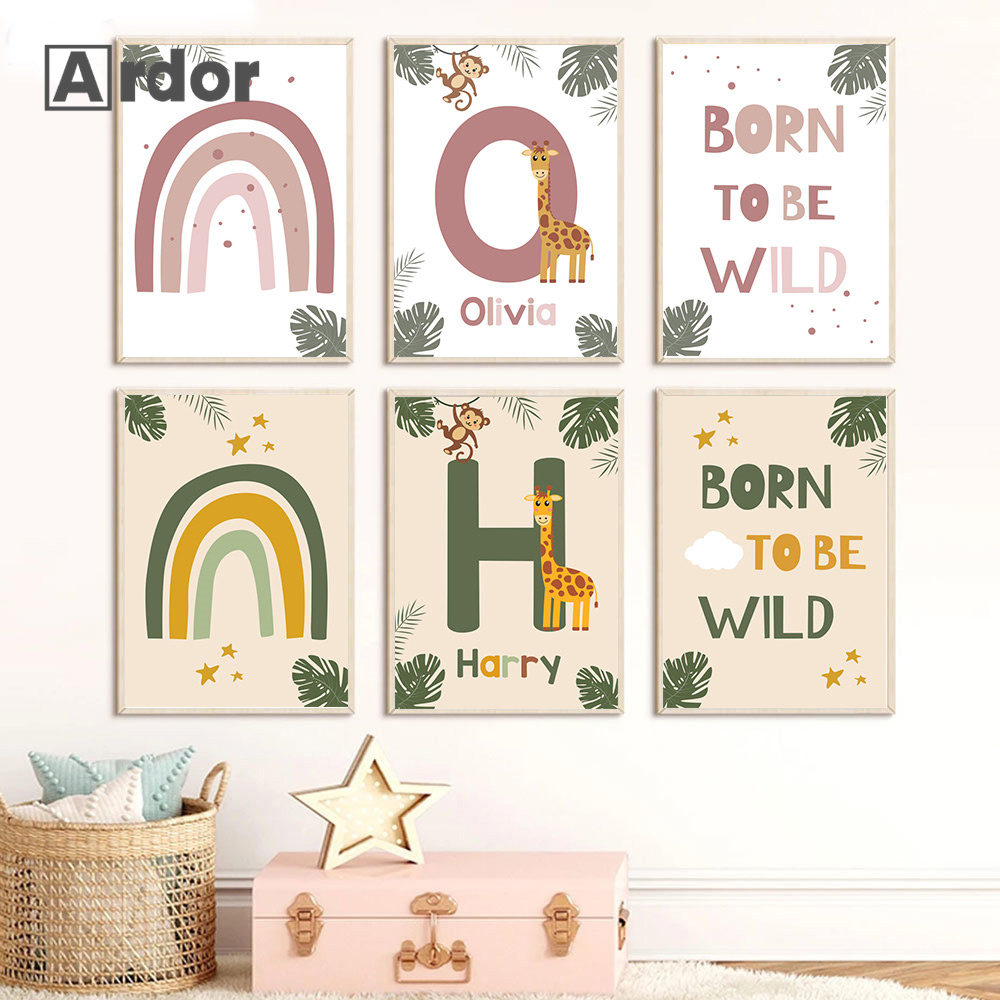 Baby Nursery Animal Pictures - Плакаты с животными в скандинавском стиле,