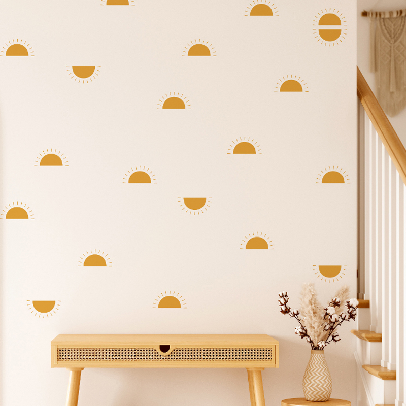 Baby Nursery Yellow Walls - Настенные стикеры в стиле бохо, желтые,
