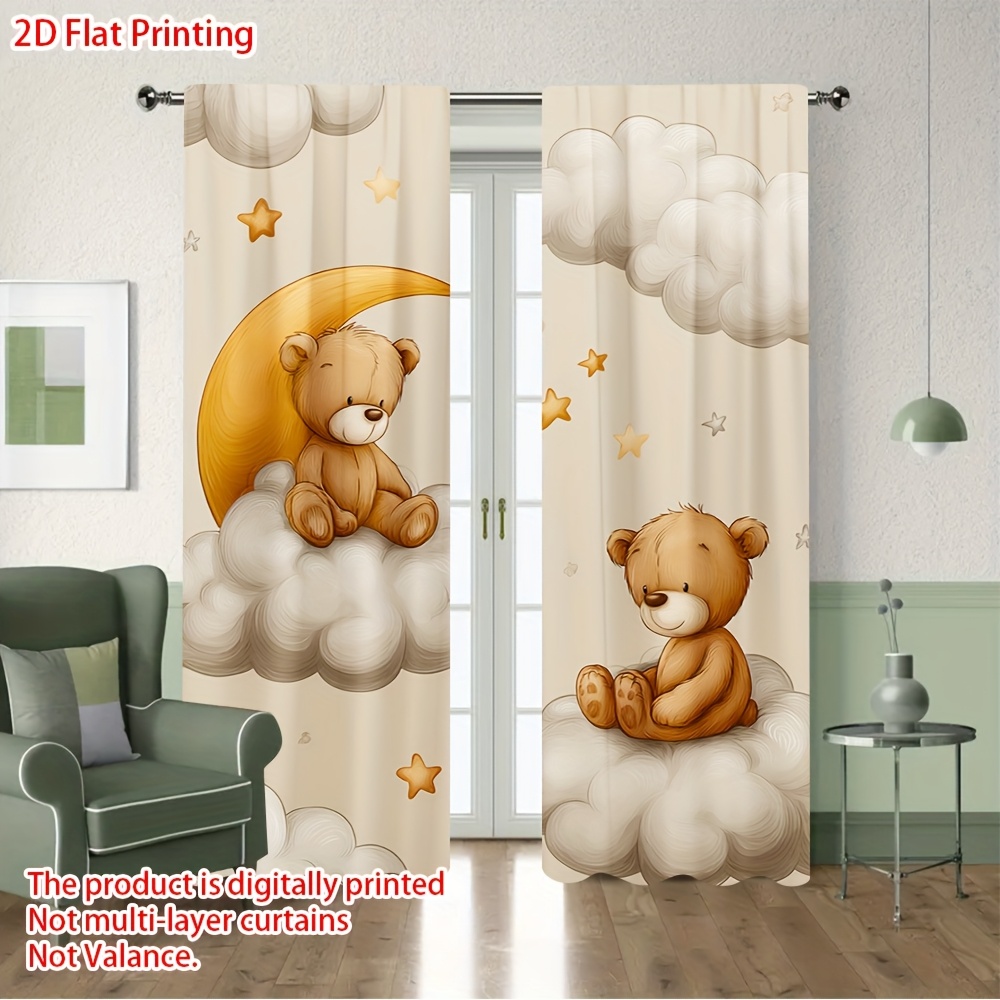 Blackout Curtain Nursery - Шторы с мультяшными медвежатами, милые шторы