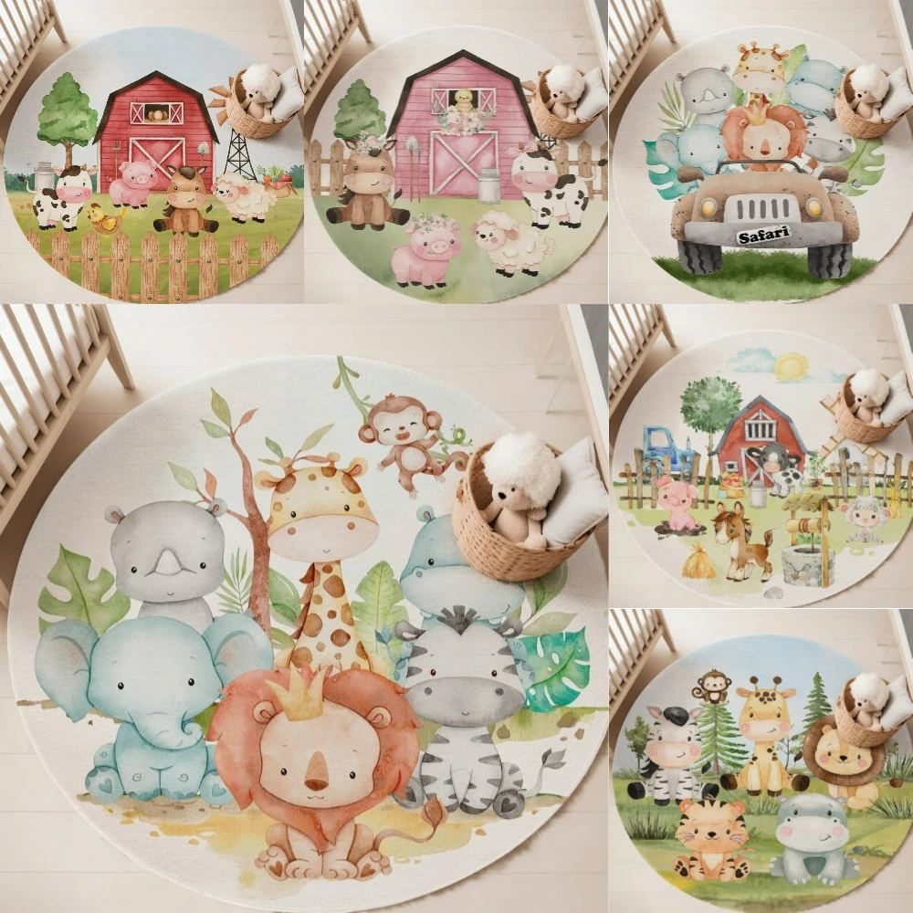 Baby Nursery Carpet - Коврик с изображением лесных животных для