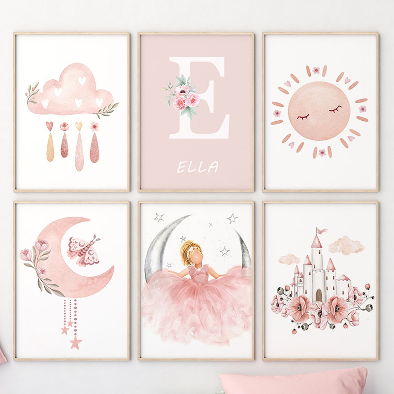 Розовый Ангел Девушка Солнце Л – обзор и цена Baby Nursery Prints