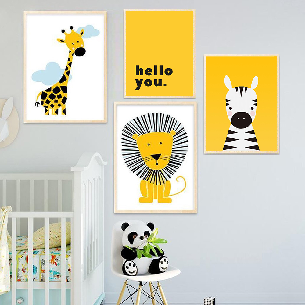 Картина на холсте для детской  – обзор и цена Baby Nursery Yellow Walls