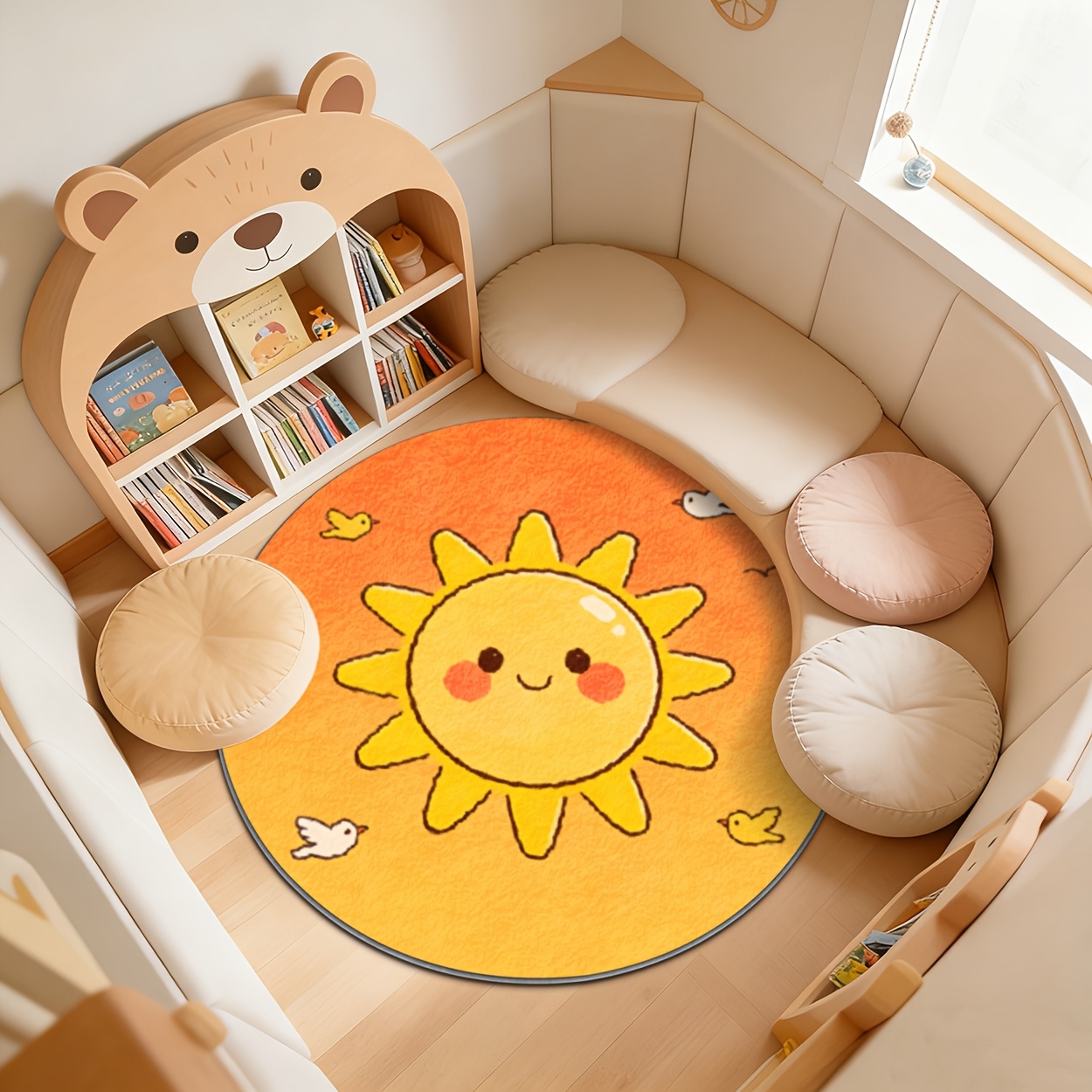 Детский круглый коврик-солнце, – обзор и цена Baby Nursery Carpet