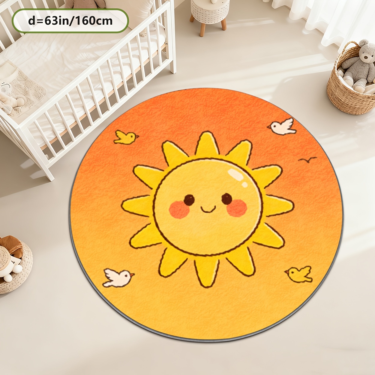 Детский круглый коврик-солнце, – обзор и цена Baby Nursery Carpet