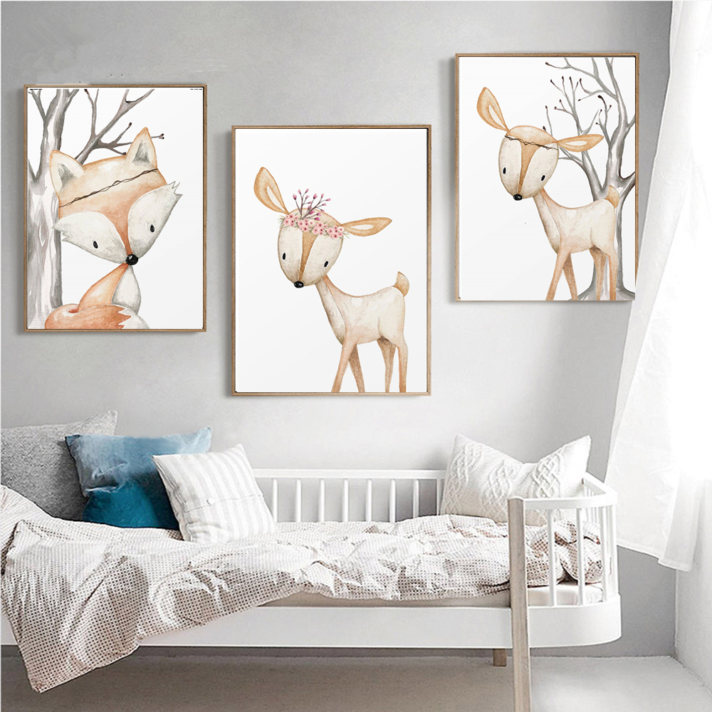 Плакат с мультяшным кроликом,  – обзор и цена Baby Nursery Animal Pictures
