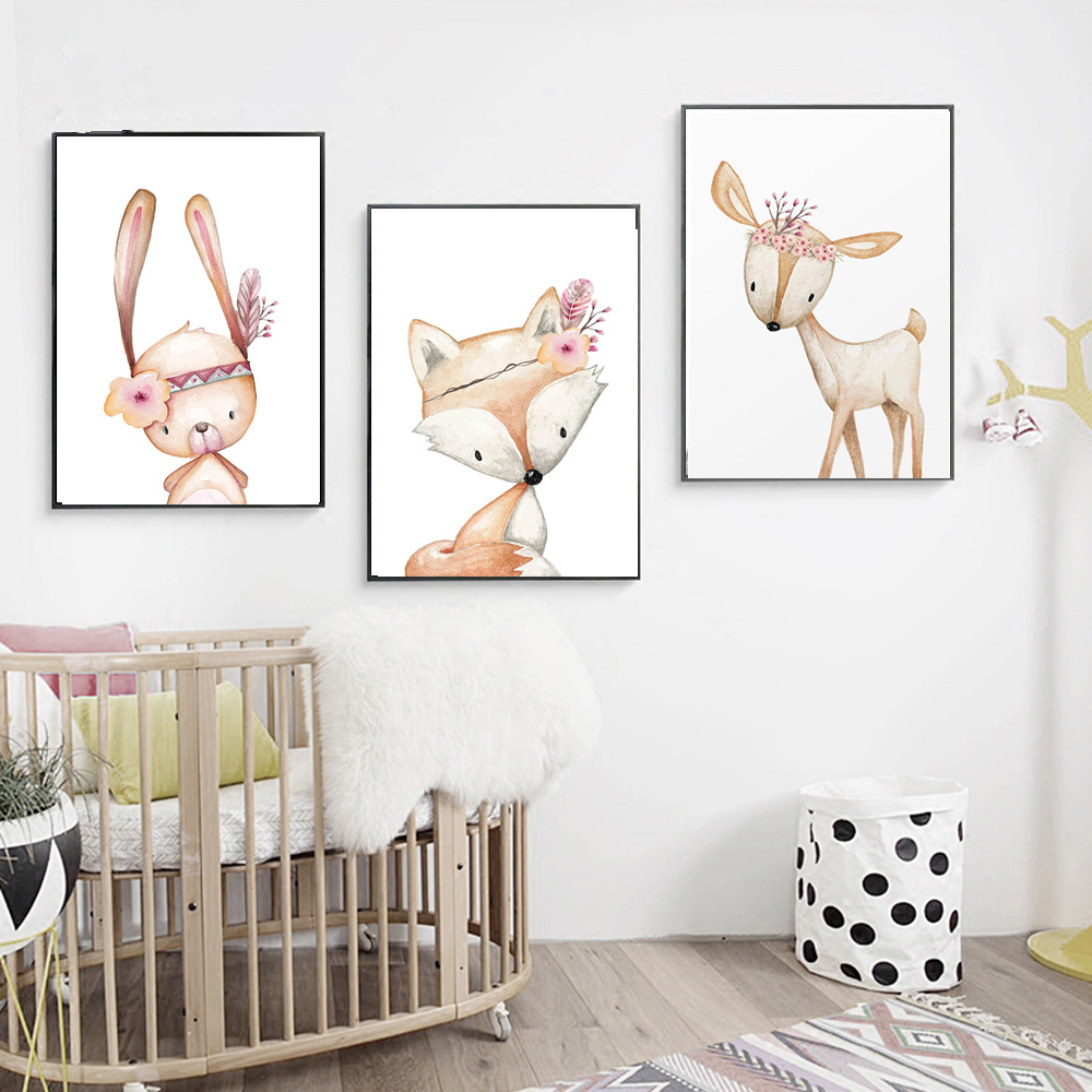 Плакат с мультяшным кроликом,  – обзор и цена Baby Nursery Animal Pictures
