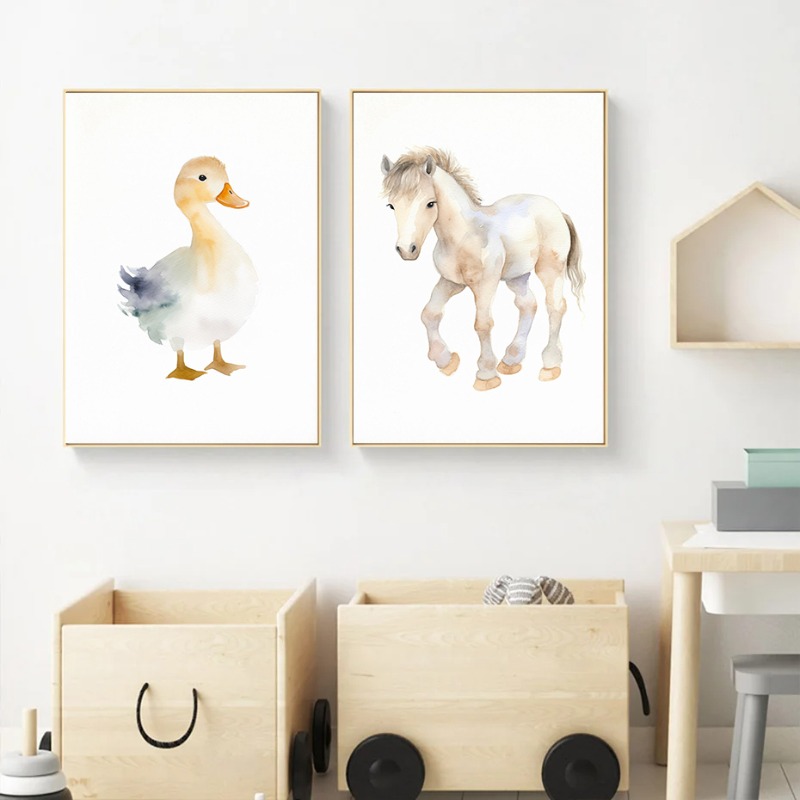 Плакаты и принты на холсте для – обзор и цена Baby Nursery Animal Pictures
