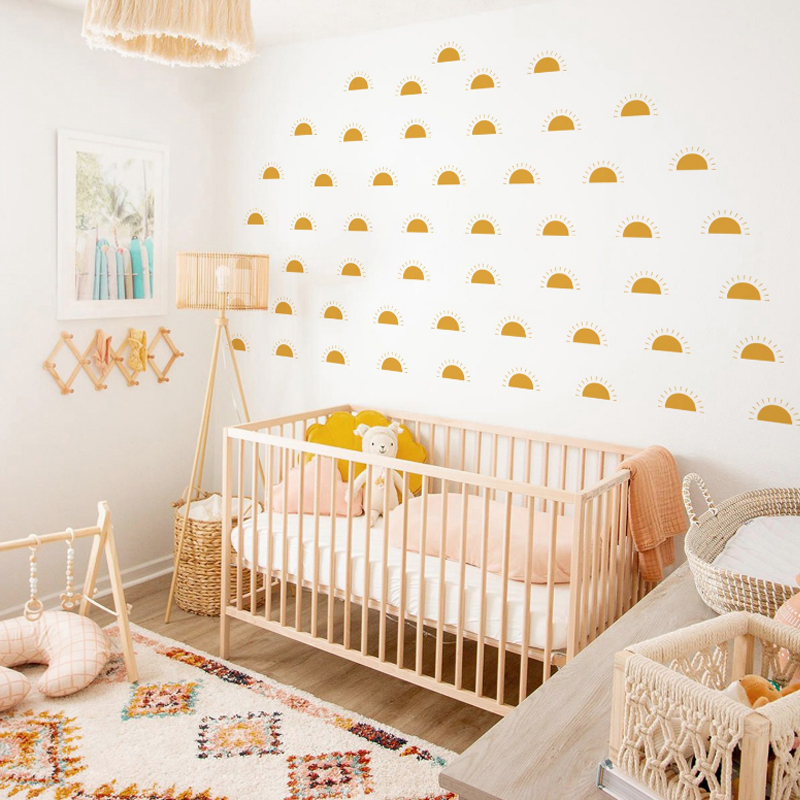 Настенные стикеры в стиле бохо – обзор и цена Baby Nursery Yellow Walls