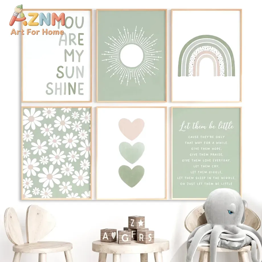 AZNM Холст для детской комнаты – обзор и цена Baby Nursery Green
