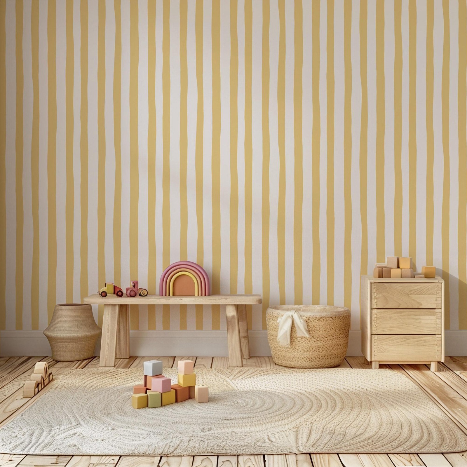 Обои Sunshine Yellow Wobbly St – обзор и цена Baby Nursery Yellow Walls