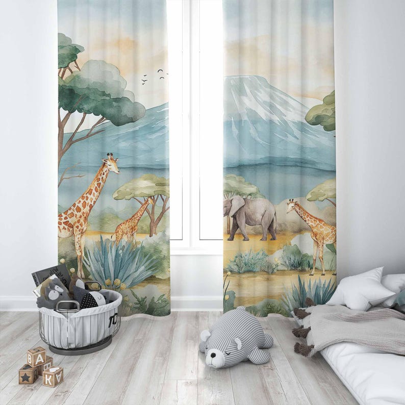 Детские шторы с животными в ст – обзор и цена Blackout Curtain Nursery