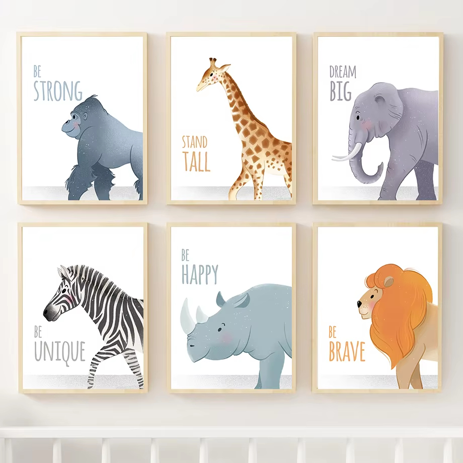Вдохновляющие цитаты, детская  – обзор и цена Baby Nursery Animal Pictures