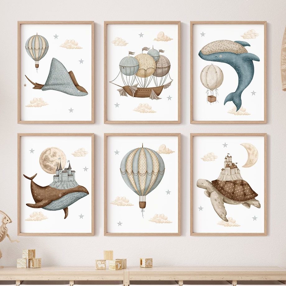 Кит, черепаха, замок, воздушны – обзор и цена Baby Nursery Prints