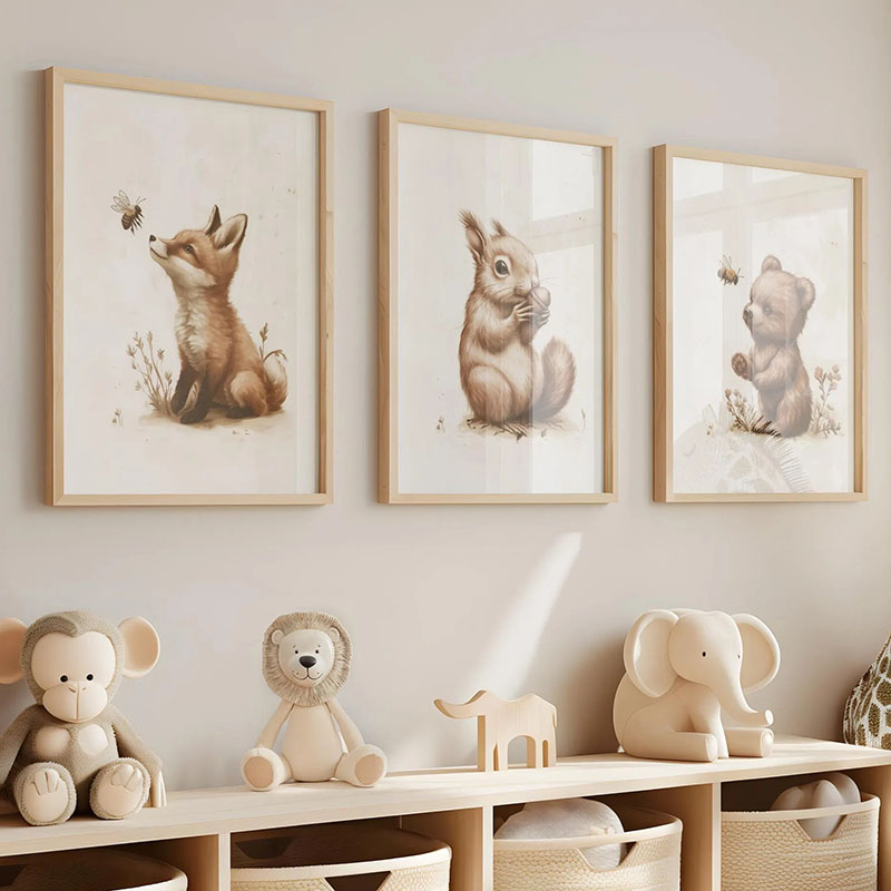 Постеры с животными: медведь,  – обзор и цена Baby Nursery Artwork