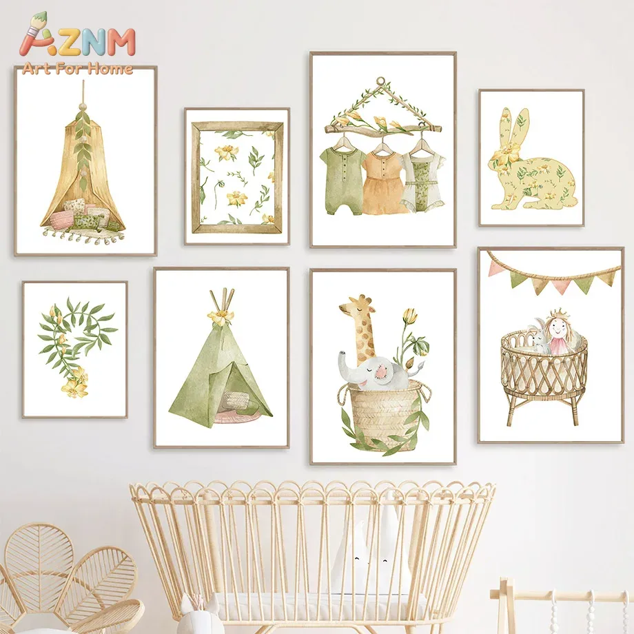 AZNM Непринткаврованный холст  – обзор и цена Baby Nursery Green